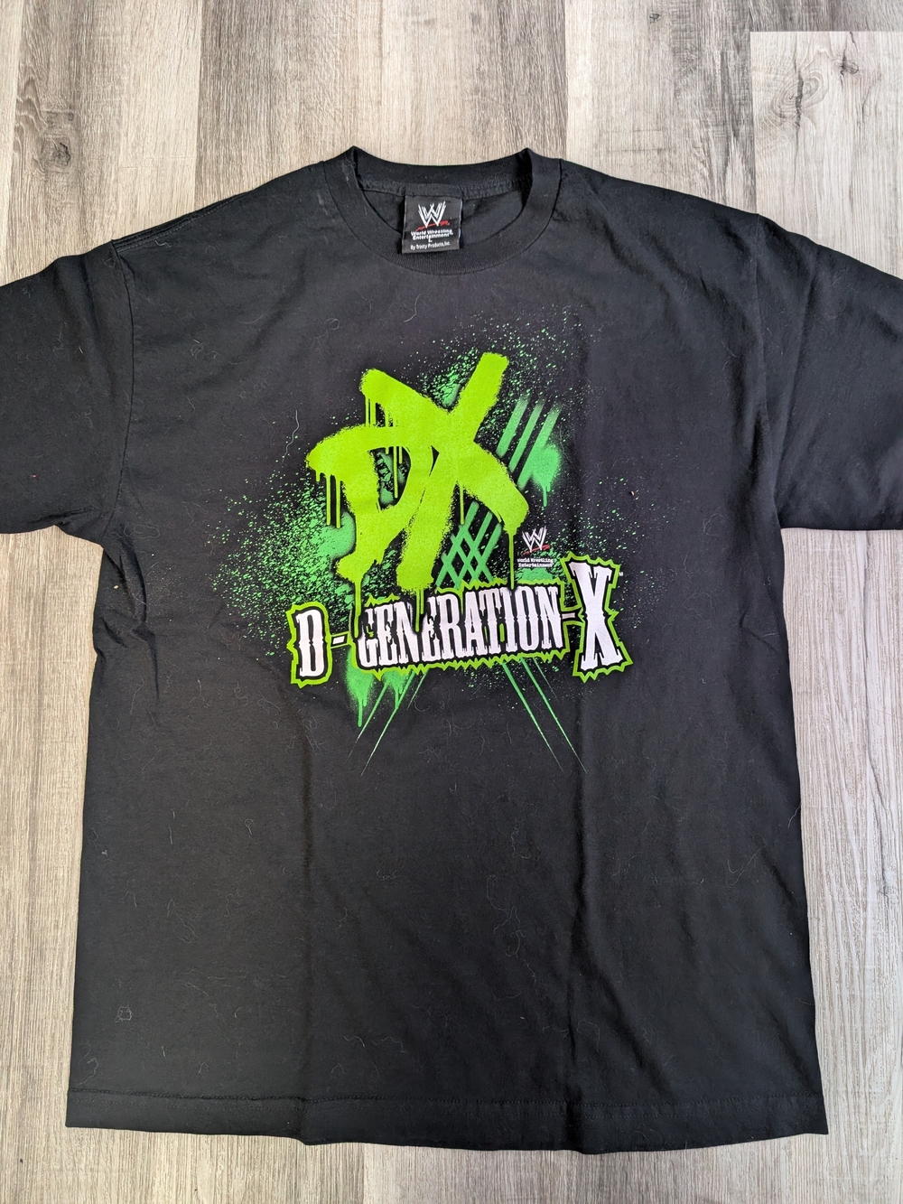 Y2K WWE D-Generation X Black Graphic Tee - Neon Green Logo